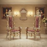 hbkc-00056  King Throne lion Chairs