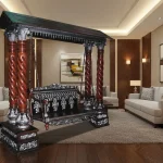 Wooden Swing with Spiral Design for Living Rooms, Natural Wood Finish