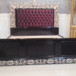 latest furniture design for bedroom at haq bahoo furniture . it include bed, side tables and dressing