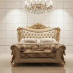 double bed design in pakistan with side tables and dressing .