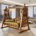 Handcrafted Rosewood Jhoola for Two | Unique Design with Elegant Inlay | Haq Bahoo Chiniot Furniture