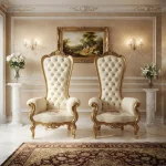 executive rosewood throne high back golden chairs