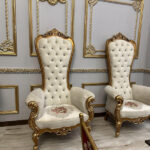 executive rosewood throne high back golden chairs