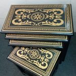black nest of tables with beautiful top available in chiniot online