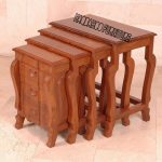 coffee table with nesting stools