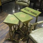 green wood nesting coffee tables