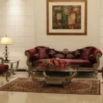 Pakistani rosewood 5-seater sofa set in living room