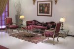 Pakistani rosewood 5-seater sofa set in living room