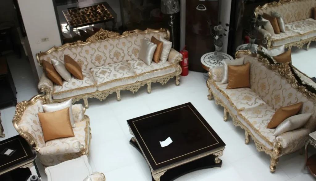 Handmade rosewood 7-seater sofa set – Habit Furniture style alternative