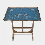 Opulent Blue Floral Folding Table