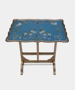 Opulent Blue Floral Folding Table