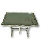 chalk green pearl flower tea folding table