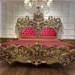 classic golden pakistani bedroom