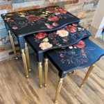 rose black gold nesting table