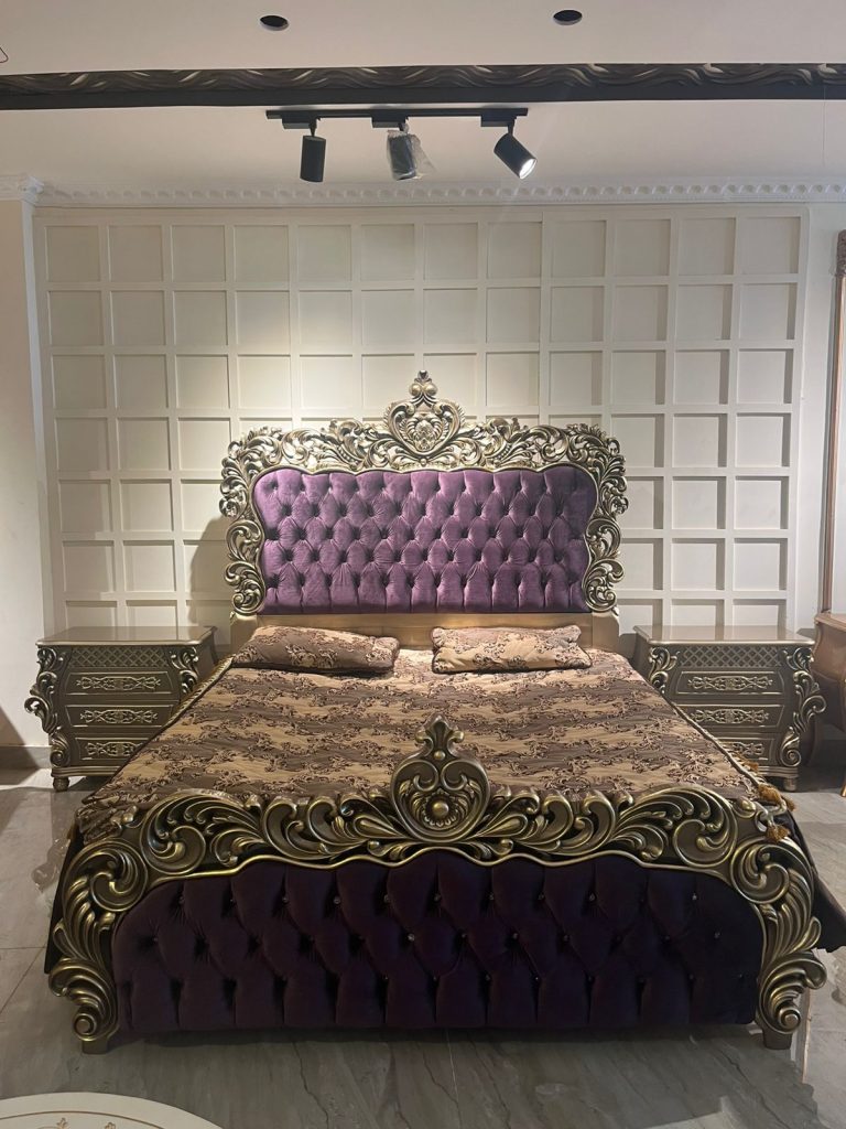 hand made luxury classical baroque bed designs made in pakistan