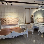 white pearl bed set in furniture market rawalpindi