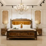 beautiful furniture design in pakistan. bed, side tables dressing