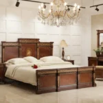 latest bed design wooden include side tables and dressing inlay sides
