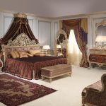 Luxury hand-carved wooden bed set with glossy polish and upholstered headboard – Haq Bahoo Furniture Karachi delivery