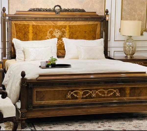 beautiful furniture design in pakistan. bed, side tables dressing