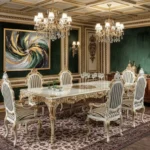 Ensemble table et chaises en bois massif de luxe – Fabrication artisanale