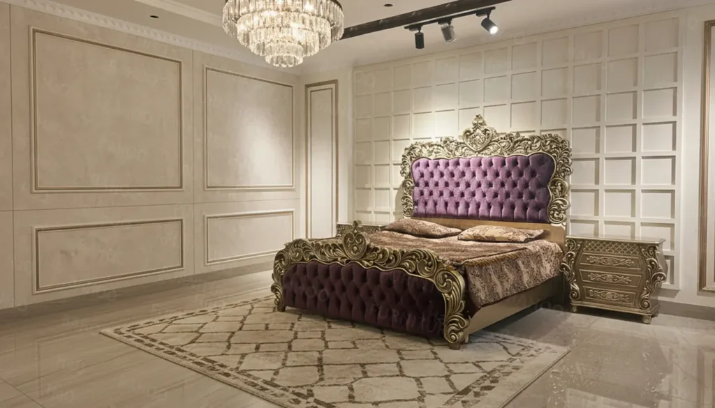hand made luxury classical baroque bed designs made in pakistan