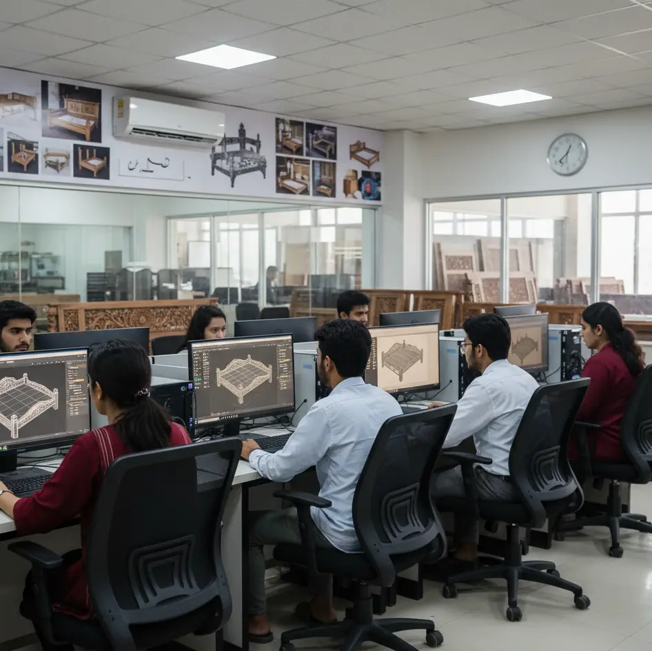 autocad designing and training program by tevta for chiniot furnture industry and market