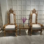 high back chairs hand made hand carved rose design