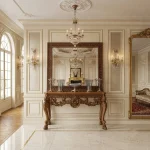 Handcrafted solid wood console table in premium rosewood with polished finish by HB Furnitures
