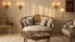 Luxury Classic 4 Seater Sofa Set 2+1+1 with Hand-Carved Solid Wood - Image 2