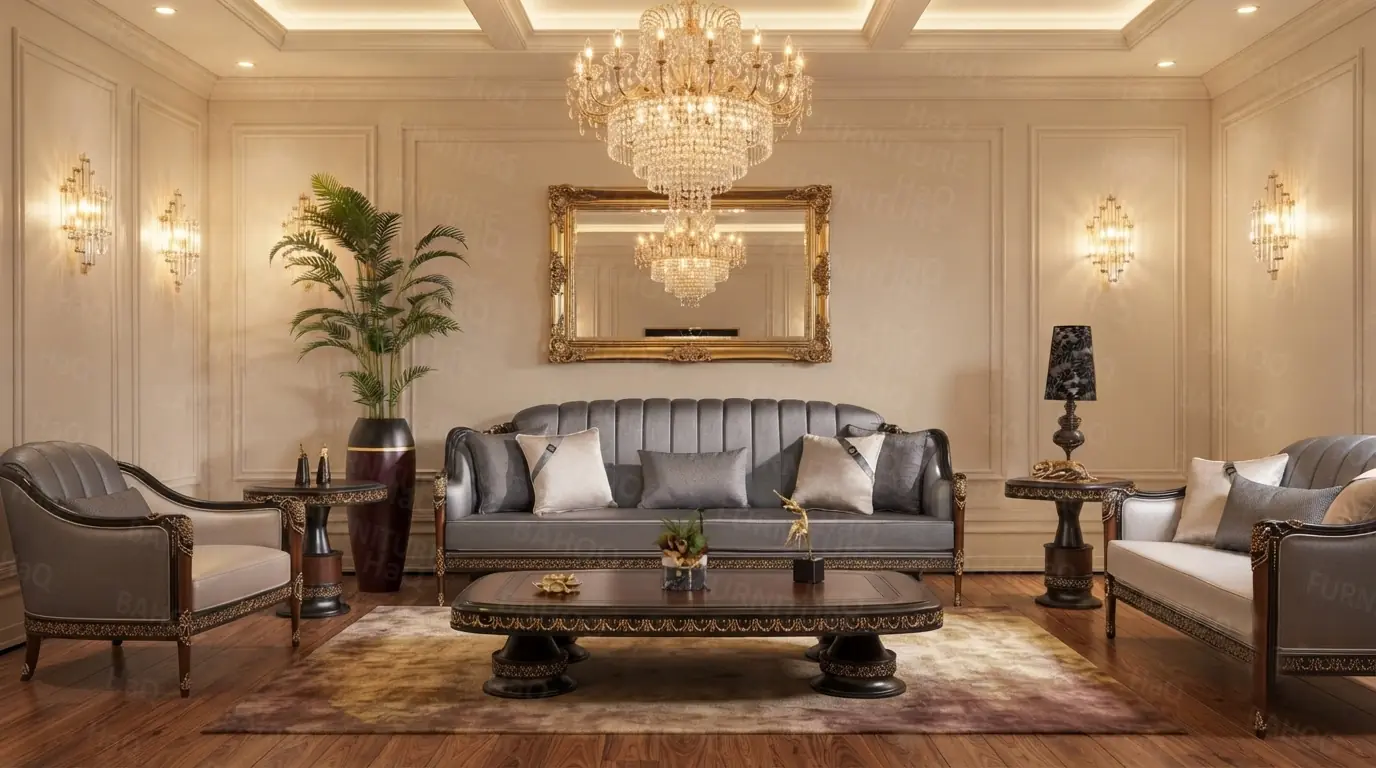 luxury 6 seater sofa set rosewood 6 seater sofa set price in Pakistan luxury rosewood sofa by Haq Bahoo Furniture