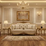 Luxury living room sofa with 7 seater design by Haq Bahoo Furniture