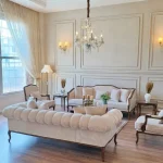 Luxury handmade rosewood sofa set with chocolate brown finish by Haq Bahoo Furniture